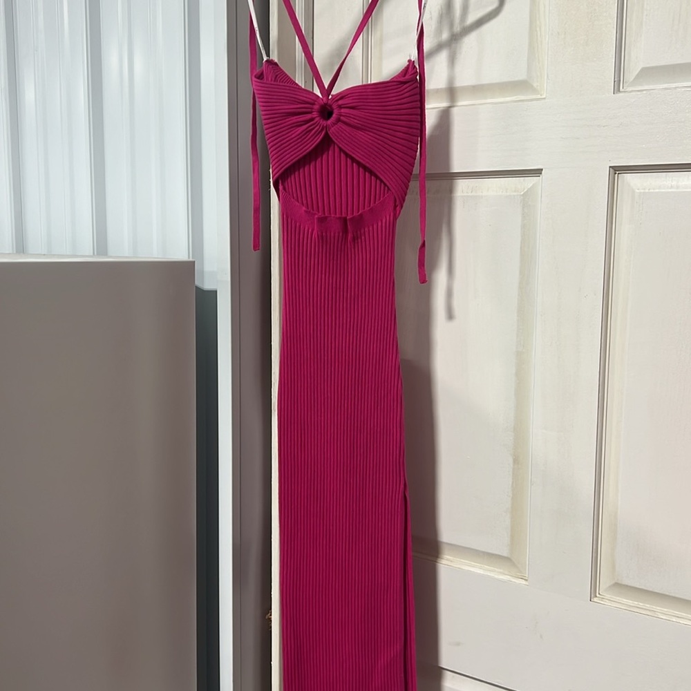Pink Lulus Ribbed Dress - Picture 2 of 4